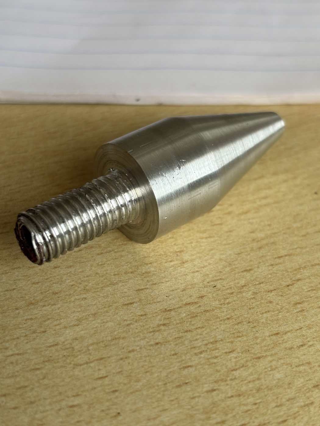 Machined metal sample produced by students