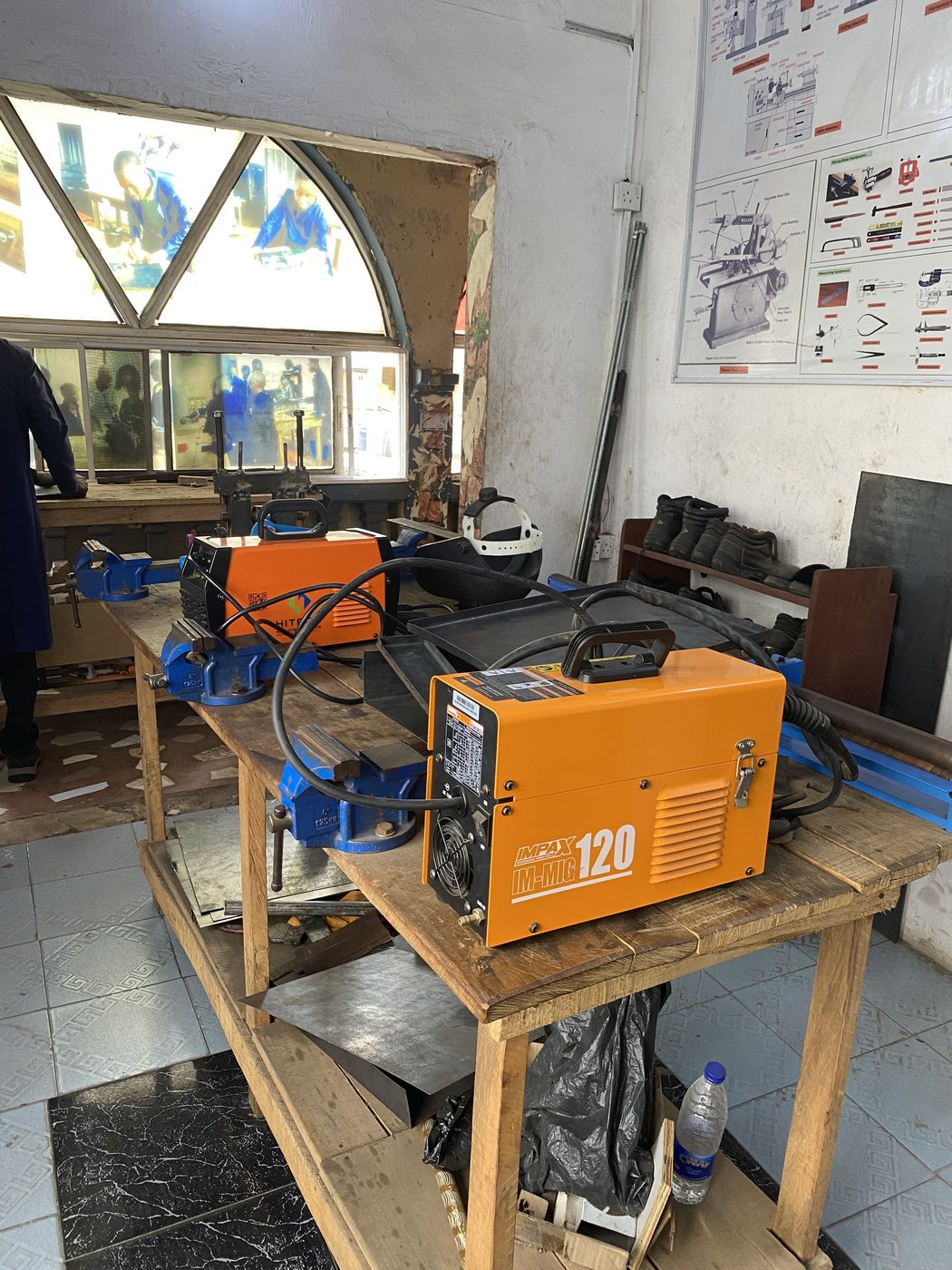 Welding and fabrication equipment in the training workshop